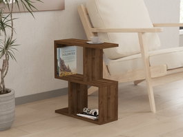 Hanah Home Mesa auxiliar de 2 niveles Zet - Walnut